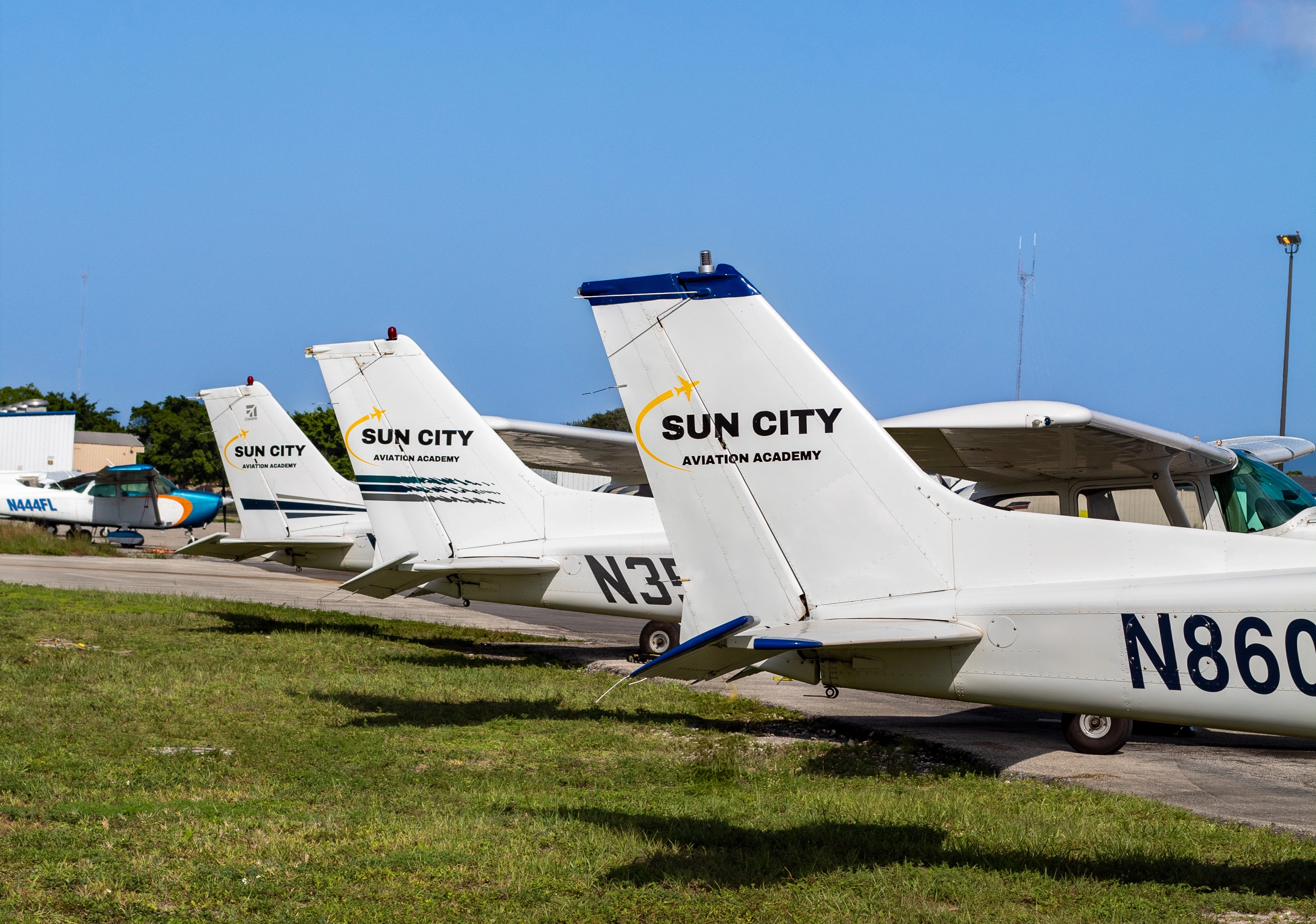 Sun City Aviation Academy student pilot studying for the FAA written exam