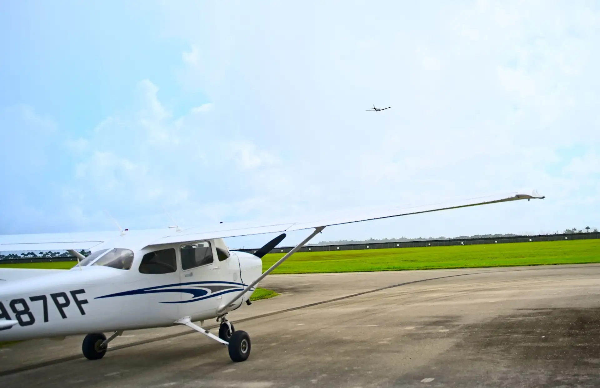 Sun City Aviation Academy Cessna 172 parked at the airport