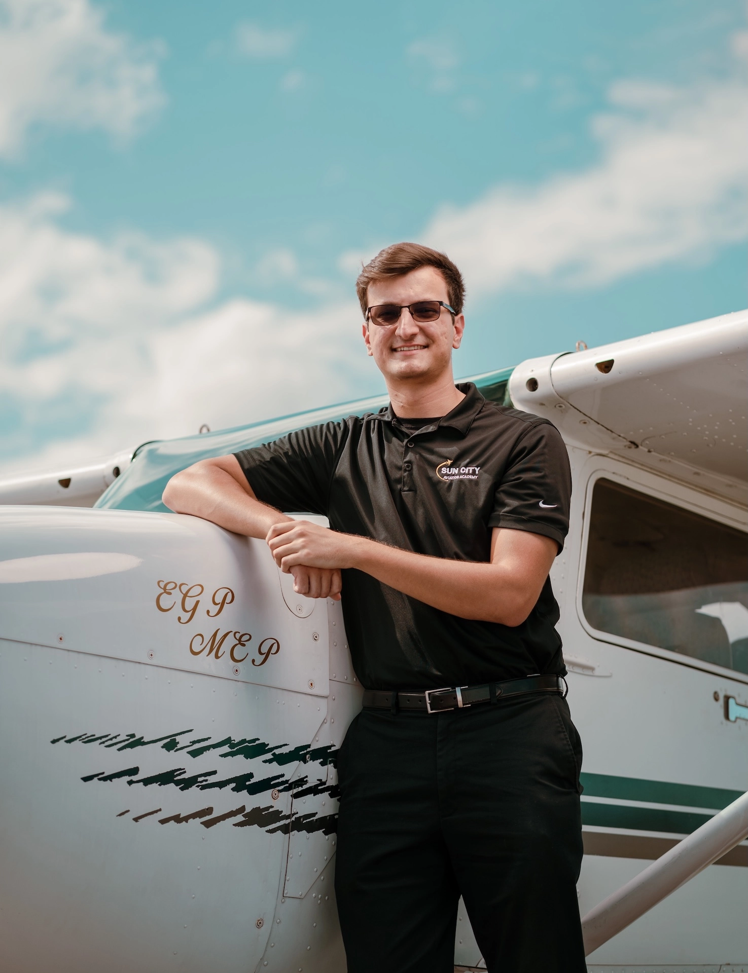 Sun City Aviation Academy professional pilot career student on the flight ramp