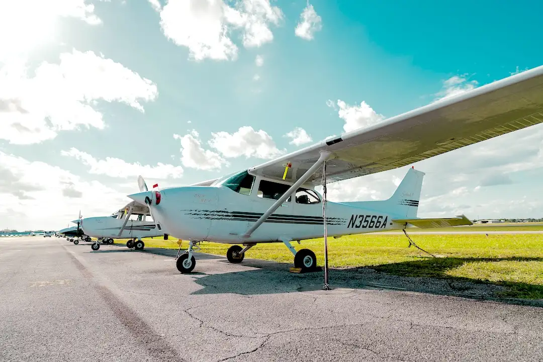 sun city aviation airplane parked on the runway at the airport