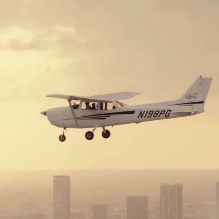 Sun City's Cessna 172 flying in the clouds