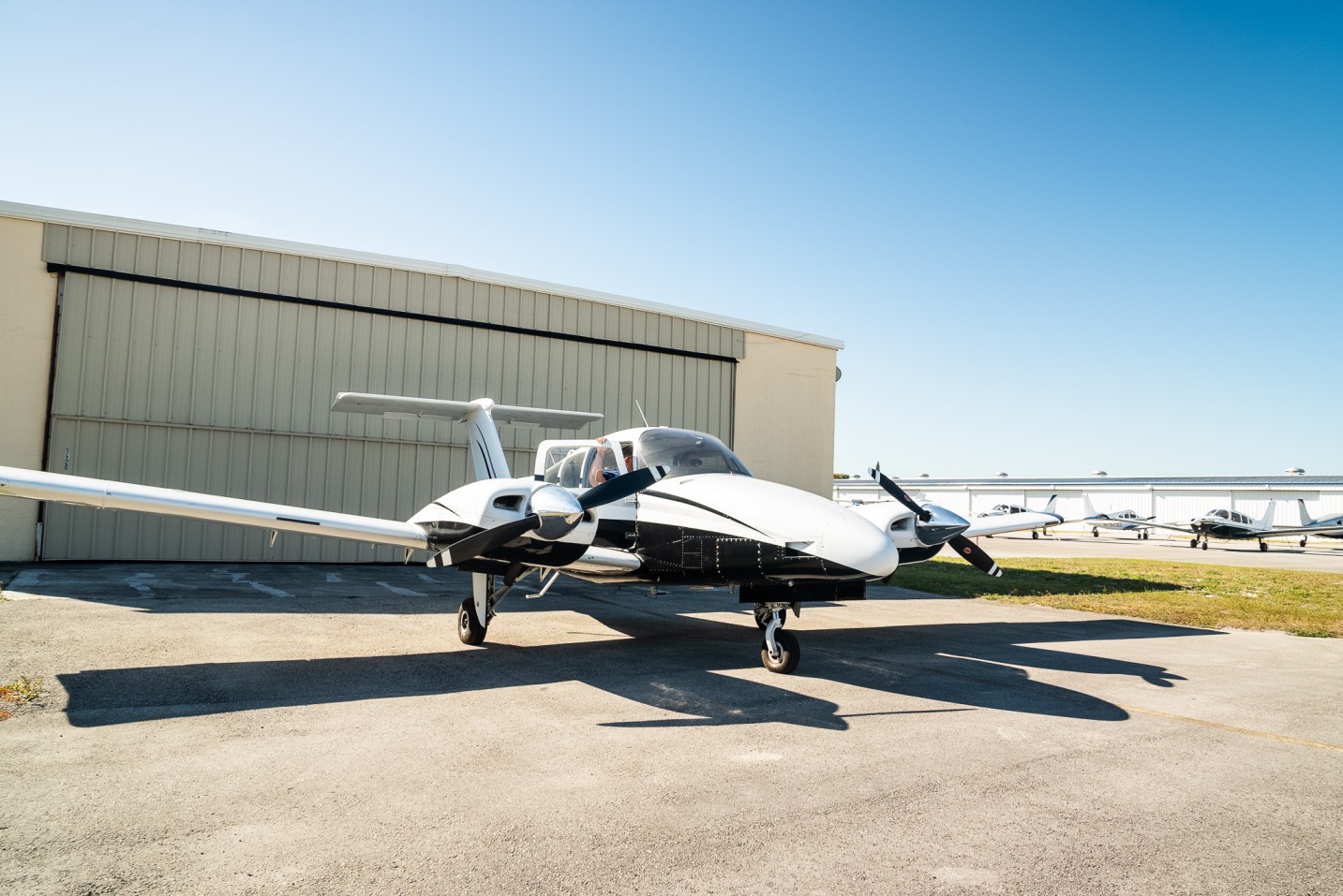 Sun City Aviation Academy Beechcraft Duchess, awaiting take off at our hangar in the North Perry Airport
