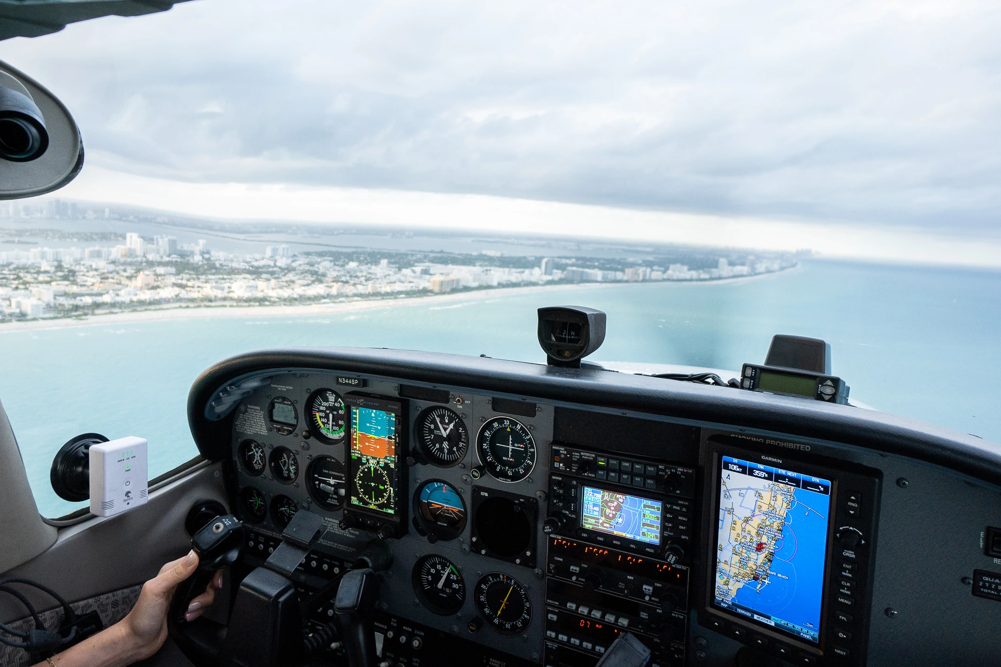 Sun City Aviation Academy view of the instrument panel cessna 172
