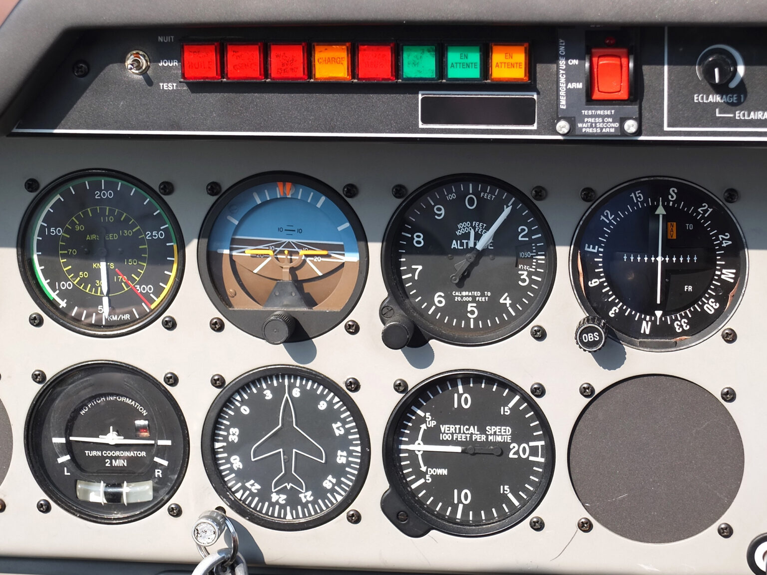 Sun City Aviation Academy view of The basic instrument panel
