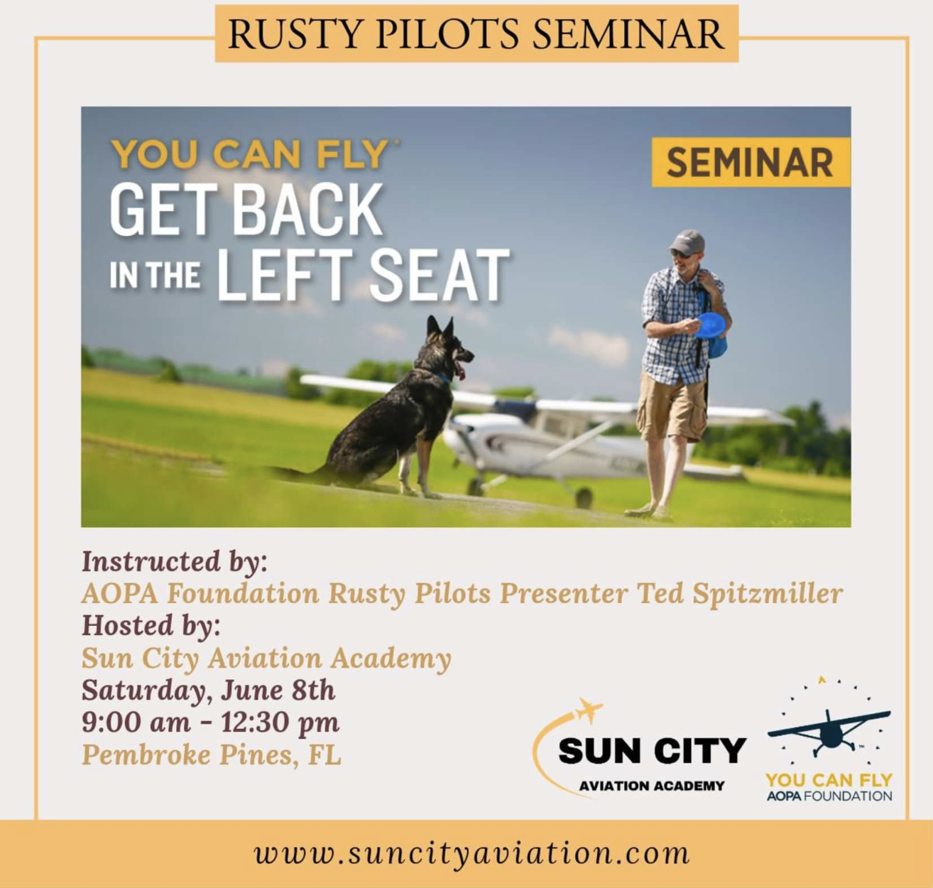 Get Back in the Left Seat Rusty Pilots Seminar banner