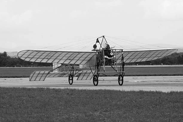 The Wright Flyer, prepping for a flight with Orville and Wilbur Wright