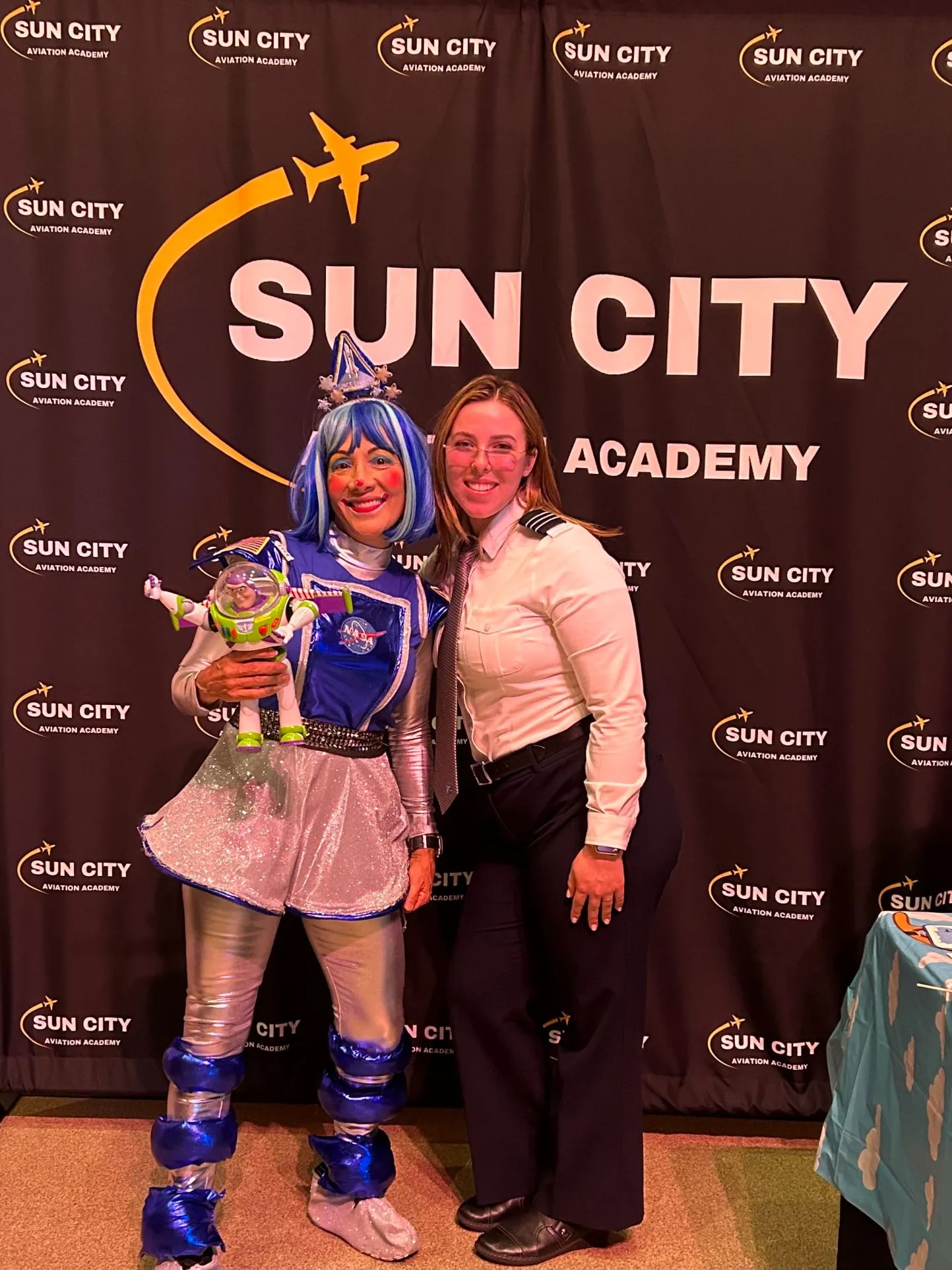 Sun City Aviation employees posing at the mayor's kid day 2024