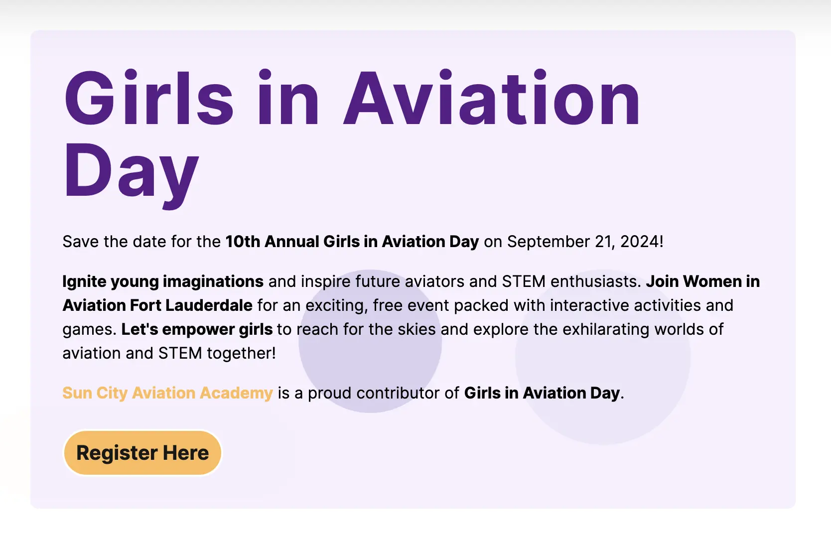 Sun City Aviation Academy Blog - Announcing Sun City Aviation's Girls in Aviation Day and Pilot Provisions Shop Opening